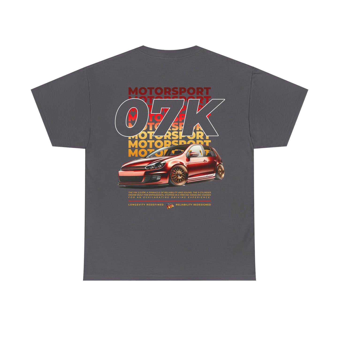 07K Motorsport Mk6 Hatch Enthusiast Graphic Tee Shirt Red/Gold FAN ART
