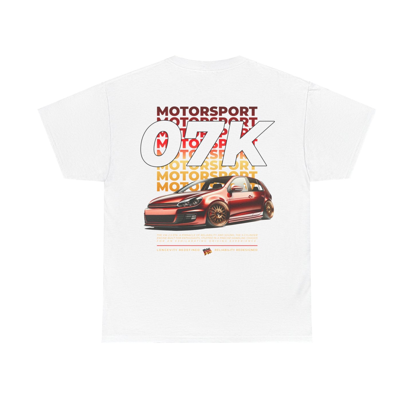 07K Motorsport Mk6 Hatch Enthusiast Graphic Tee Shirt Red/Gold FAN ART