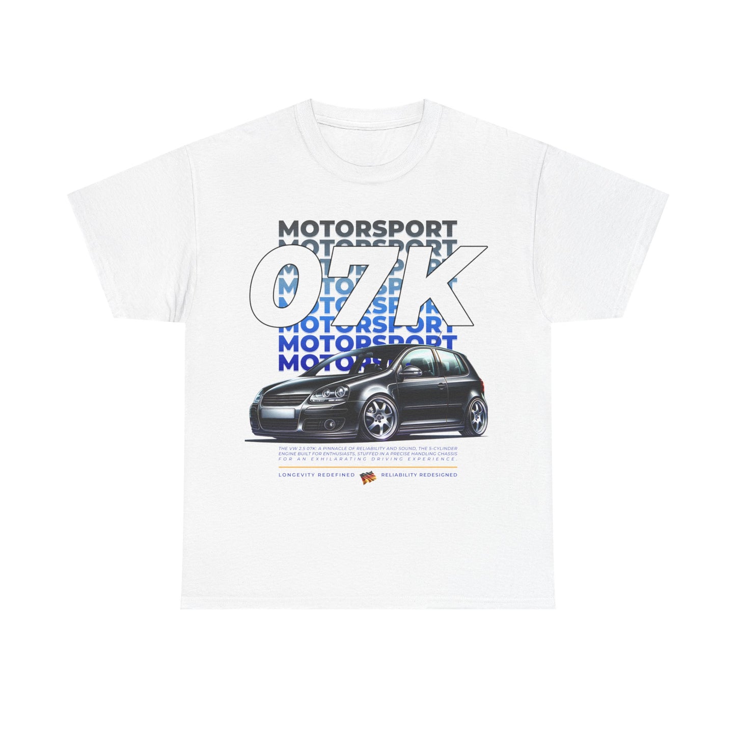 07K Motorsport Mk5 Hatch Enthusiast EXCLUSIVE FRONT PRINT Graphic Tee Shirt Black/Silver | FAN ART