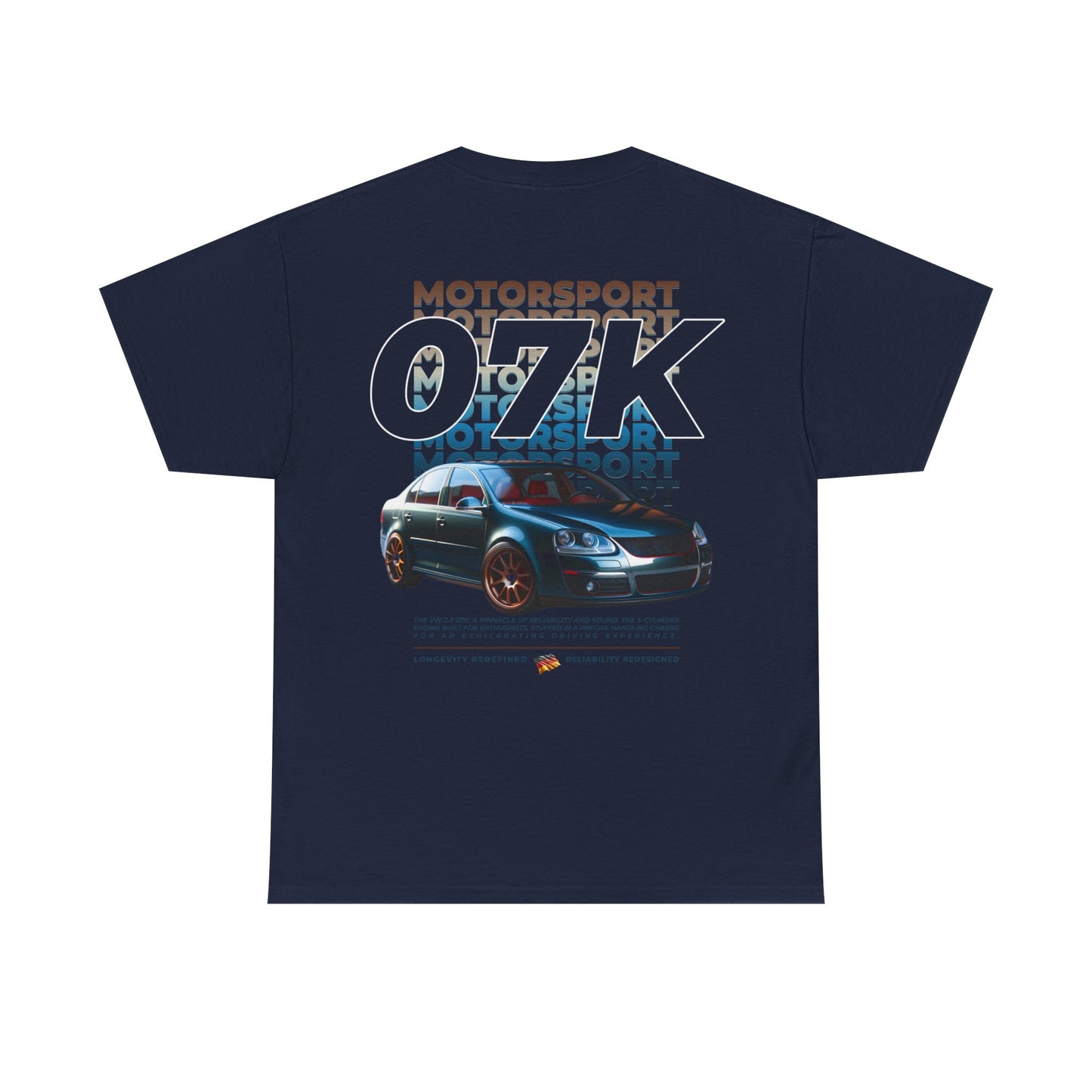 07K Motorsport Mk5 Sedan Enthusiast Graphic Tee Shirt Blue/Bronze FAN ART
