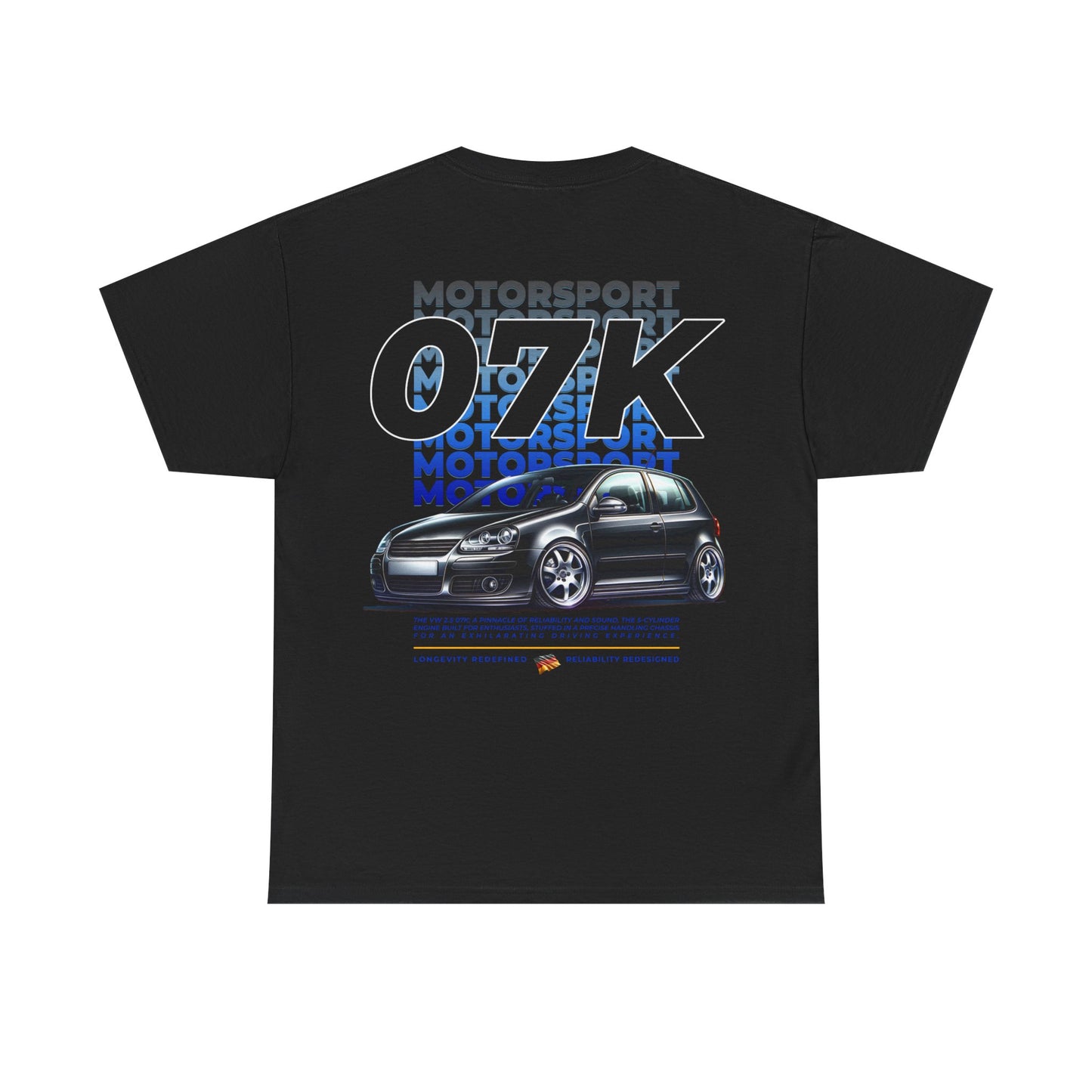 07K Motorsport Mk5 Hatch Enthusiast Graphic Tee Shirt Black/Silver | FAN ART