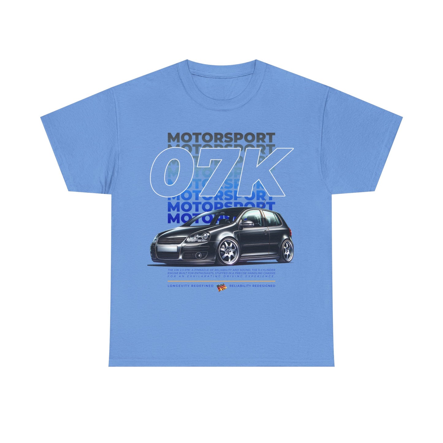 07K Motorsport Mk5 Hatch Enthusiast EXCLUSIVE FRONT PRINT Graphic Tee Shirt Black/Silver | FAN ART