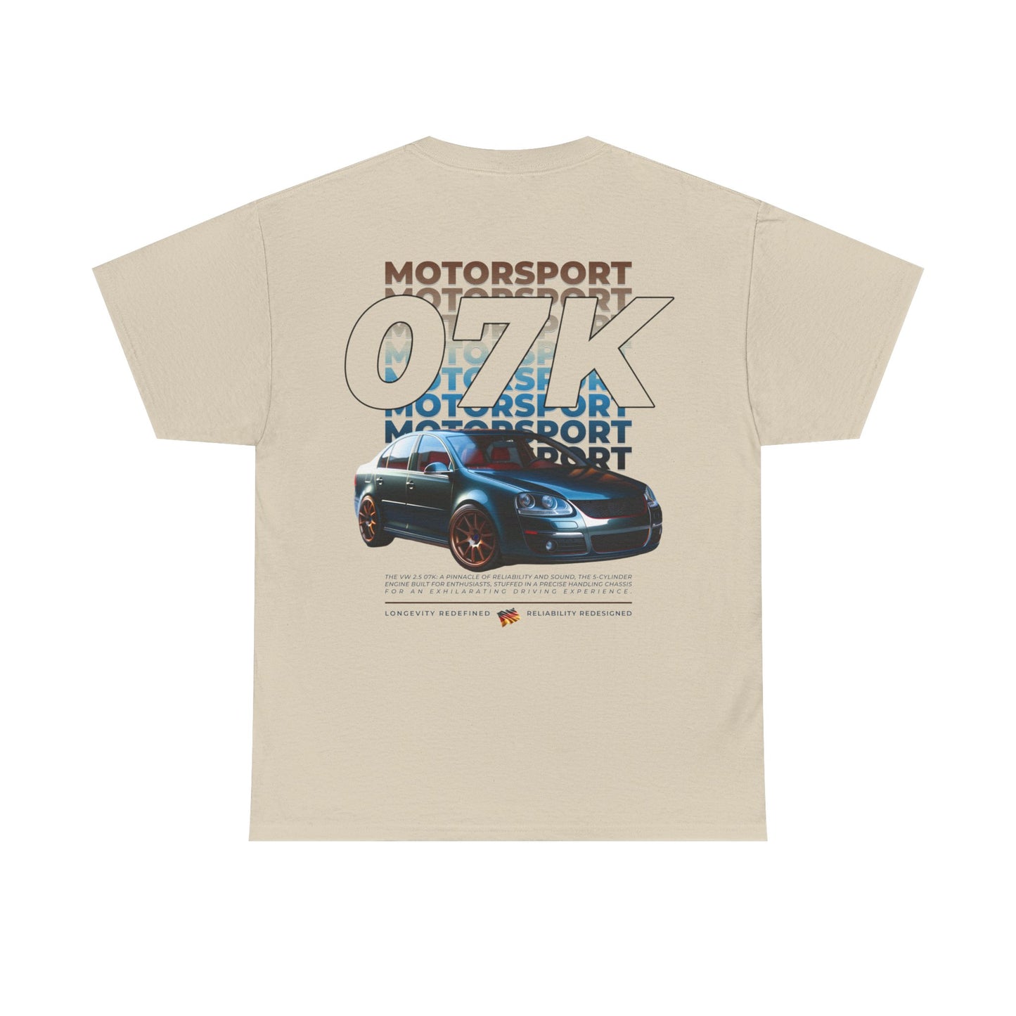 07K Motorsport Mk5 Sedan Enthusiast Graphic Tee Shirt Blue/Bronze FAN ART