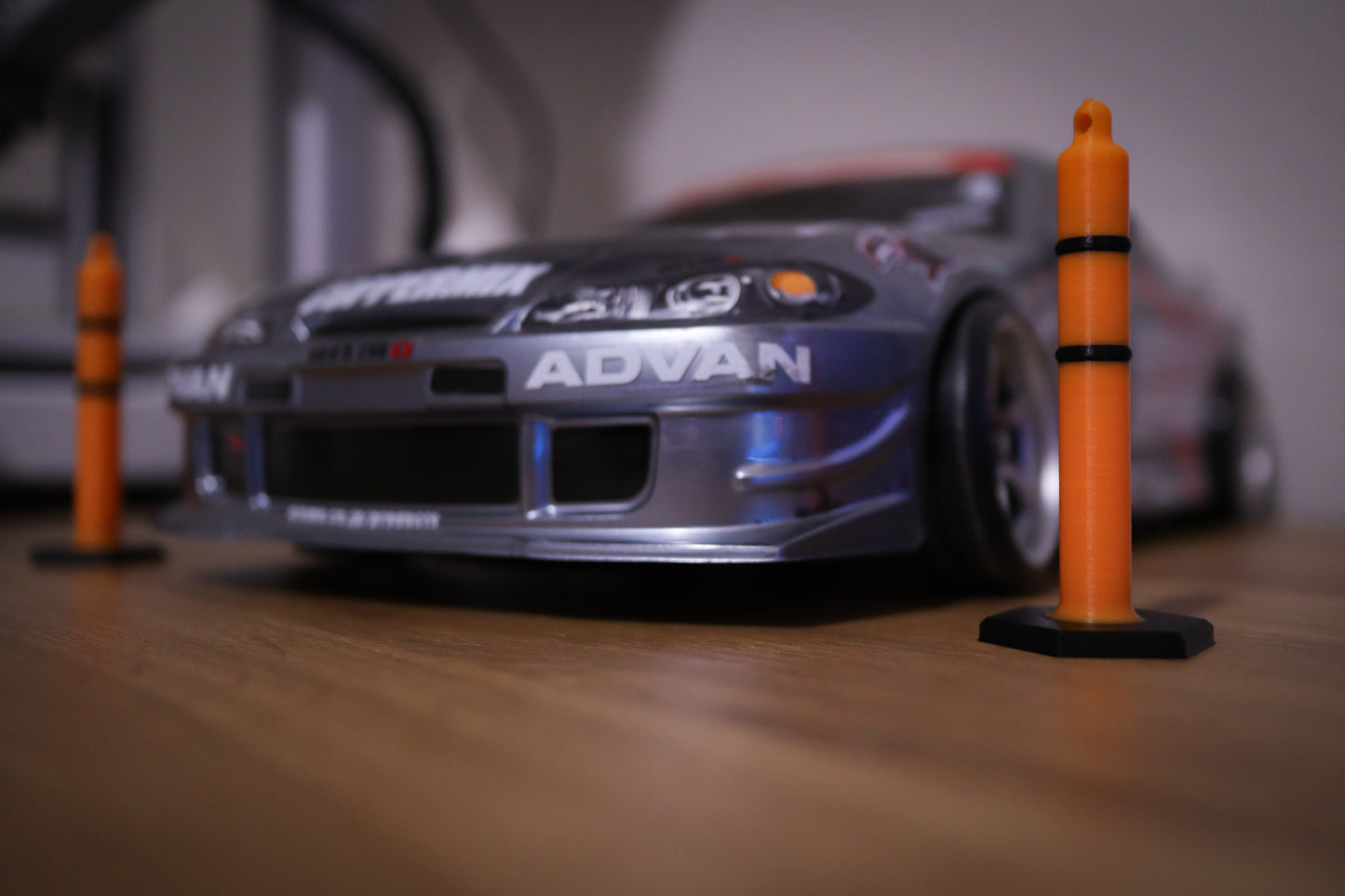 Scale Traffic Parking Bollard | 1:10 Scale | Delineator | 3D Printed | RC Drift Car | Rock Crawler | Scale Garage | Traffic Cone | 5 Pieces