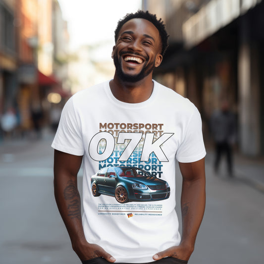 07K Motorsport Mk5 Sedan Enthusiast Graphic Tee Blue/Bronze