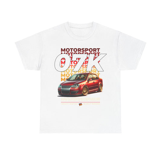 07K Motorsport Mk5 Sedan Enthusiast EXCLUSIVE FRONT PRINT Graphic Tee Shirt Red/Gold FAN ART