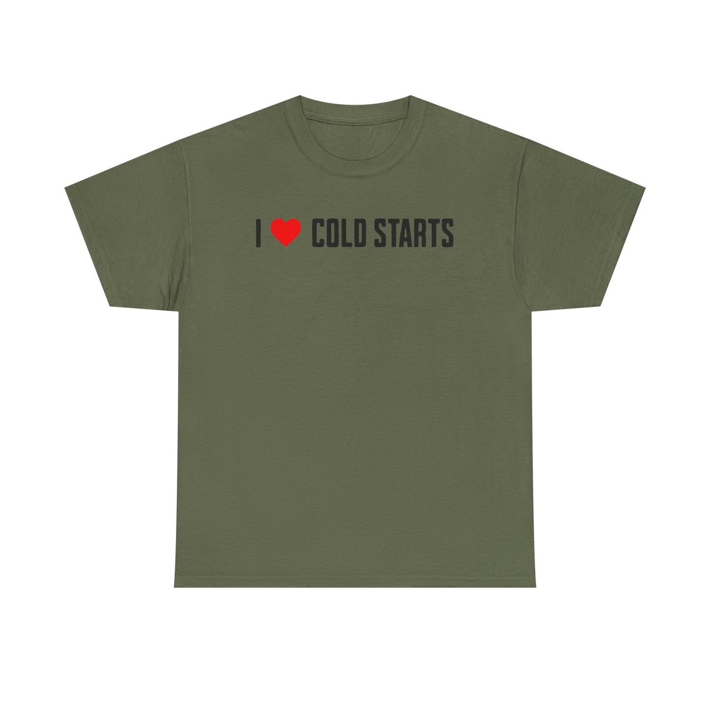 I LOVE COLD STARTS Graphic Tee Shirt | Car Enthusiast T-Shirt | JDM Style | Mechanic Gift | Unisex Fit
