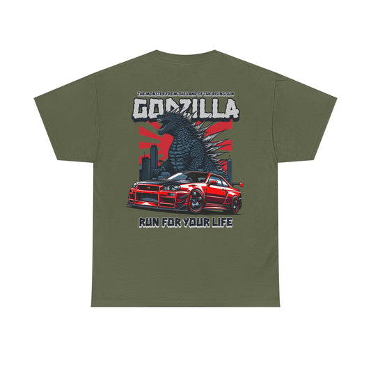 Godzilla R34 Nissan Skyline GTR Graphic Tee | Sci-Fi T Shirt